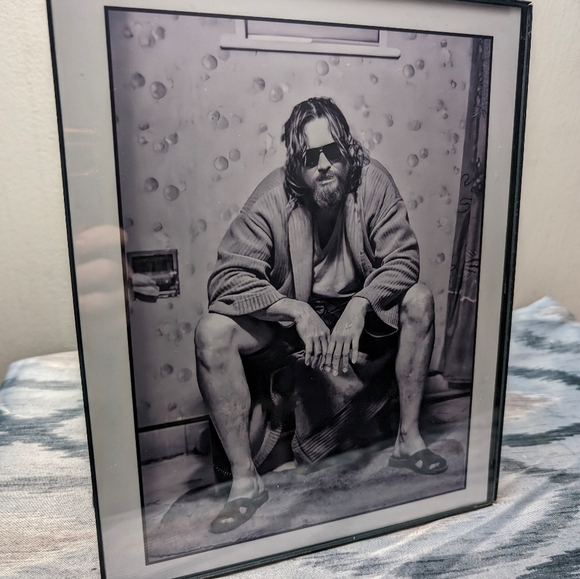 The Dude Celebrity Rare Vintage Bathroom Funny Art Print Framed 8.5x11 - Picture 2 of 3
